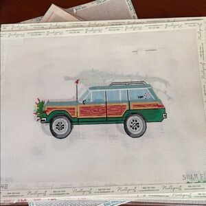 Vintage Car Needlepoint Canvas